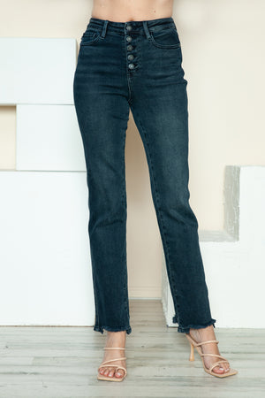 Tisha Button Fly Straight Jeans by Judy Blue