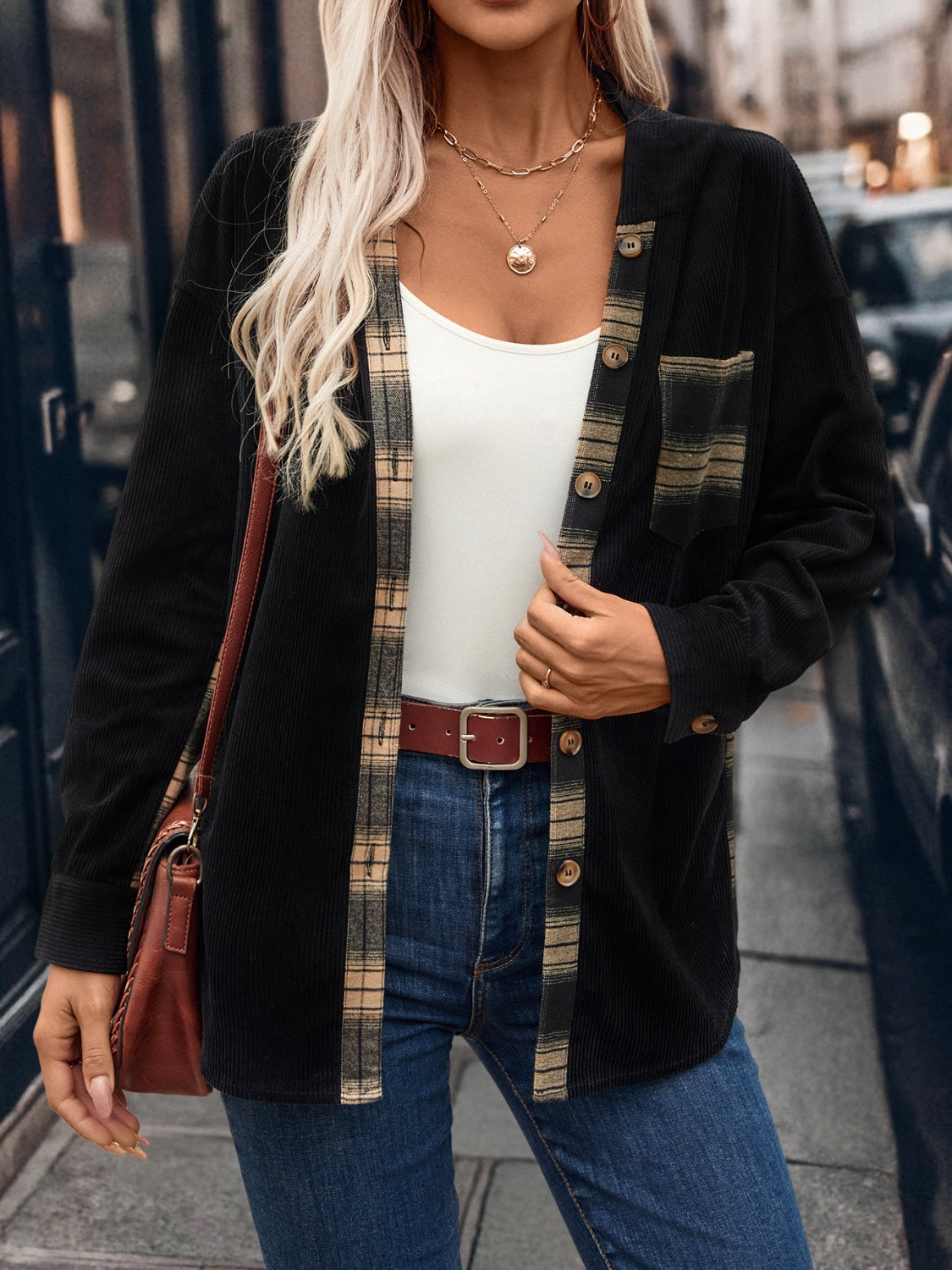 City Plaid Hooded Shacket