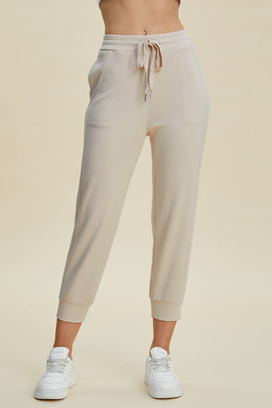 Dana Drawstring High Waist Cropped Pants