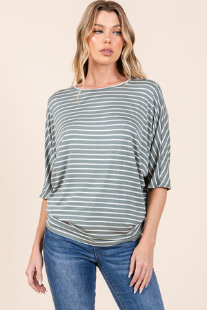 Casual Days Dolman Sleeve Top in Dusty Olive