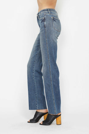 Amber Tummy Control Straight Jeans by Judy Blue