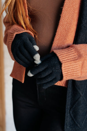 Beanie, Glove, and Scarf Set In Black