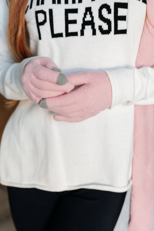 Frost Beanie, Glove, and Scarf Set in Pink