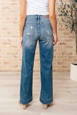 Katrina High Waist Distressed Denim Trousers by Judy Blue