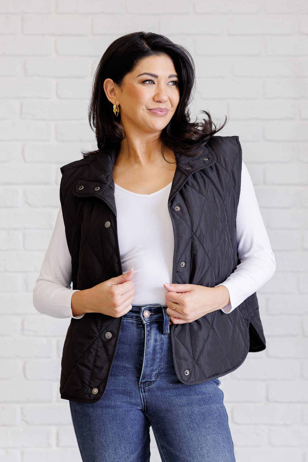 Layering Queen Quilted Puffer Vest in Black