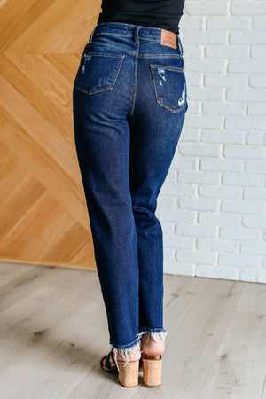 Montana High Rise Distressed Straight Jeans by Judy  Blue