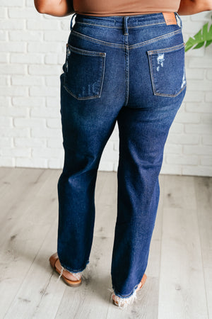 Montana High Rise Distressed Straight Jeans by Judy  Blue