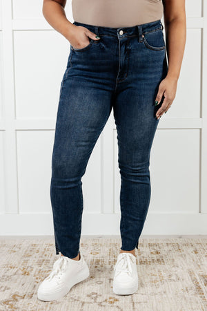 Tessa High Rise Control Top Step Hem Skinny Jeans by Judy Blue