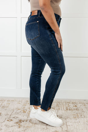 Tessa High Rise Control Top Step Hem Skinny Jeans by Judy Blue