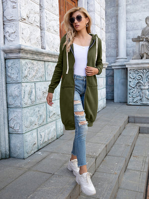 Loving Life Longline Hoodie Cardigan with Pockets