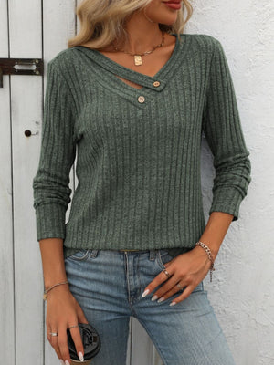 Crossover Ribbed Top