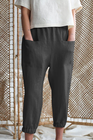 Dreaming of Summer Days Mid-Rise Waist Pants with Pockets