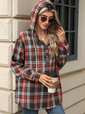 Playing Games Plaid Hoodie