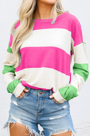 Color Contrast Long Sleeve Top