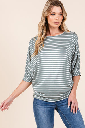 Casual Days Dolman Sleeve Top in Dusty Olive