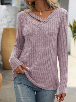 Crossover Ribbed Top