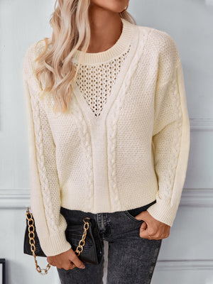 Openwork Cable-Knit Sweater