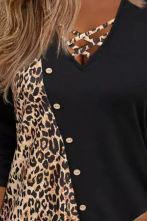 Crisscross Leopard Love Tee