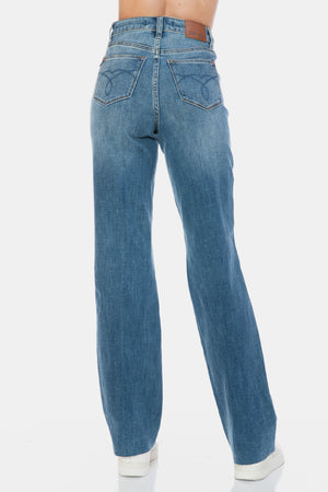 Dana Tummy Control Cut Raw Hem Straight Jeans by Judy Blue