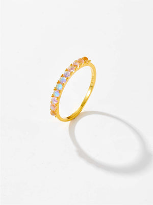 925 Sterling Silver Inlaid Opal Ring