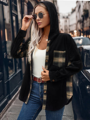 City Plaid Hooded Shacket