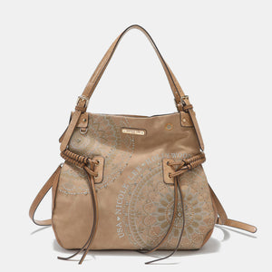 Side Braided Tassel Embroidery Hobo Bag