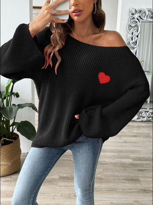 Heart Stopper Dropped Shoulder Sweater