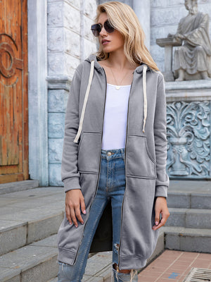 Loving Life Longline Hoodie Cardigan with Pockets