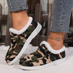 Fuzzy Camouflage Fall Shoes