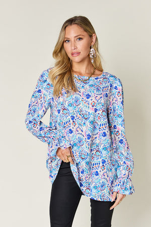 Meet Me At The Gallery Flounce Sleeve Blouse