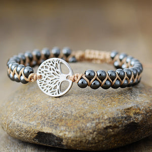 Tree of Life Natural Stone Braided Bracelet