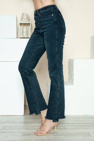 Tisha Button Fly Straight Jeans by Judy Blue