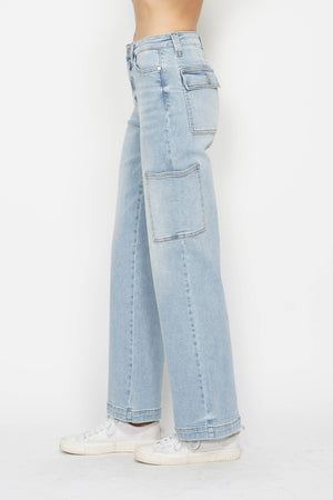 Melissa High Waist Straight Cargo Jeans by Judy  Bolue