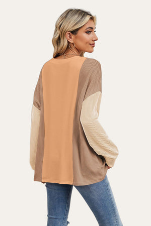 On The Contrast Long Sleeve Top