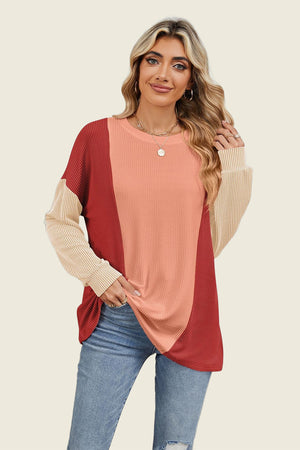 On The Contrast Long Sleeve Top