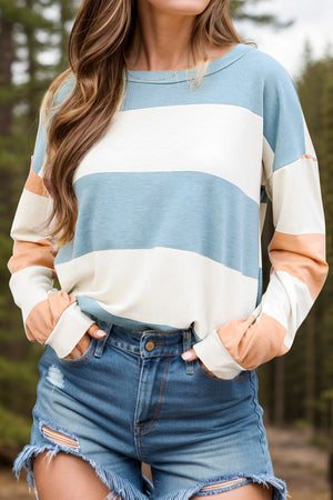 Color Contrast Long Sleeve Top