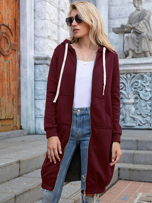 Loving Life Longline Hoodie Cardigan with Pockets