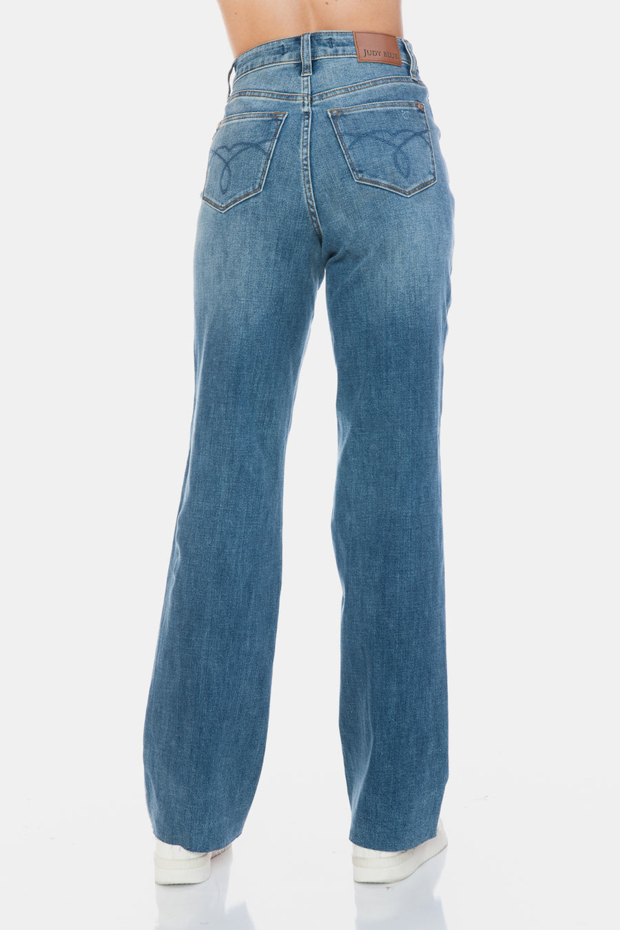 Dana Tummy Control Cut Raw Hem Straight Jeans by Judy Blue