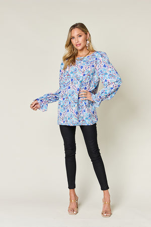 Meet Me At The Gallery Flounce Sleeve Blouse