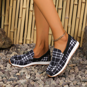 Posh Plaid Slip-Ons