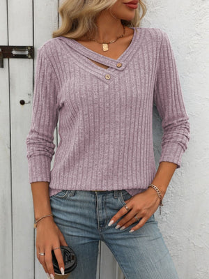 Crossover Ribbed Top