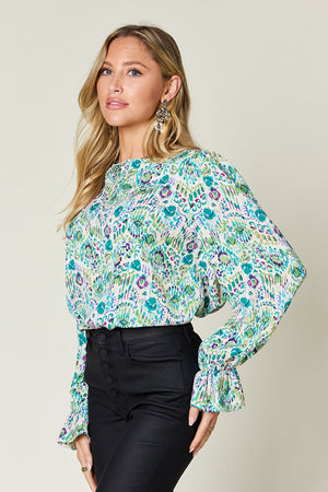 Meet Me At The Gallery Flounce Sleeve Blouse