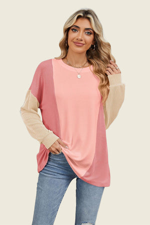 On The Contrast Long Sleeve Top