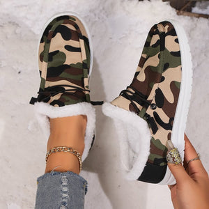 Fuzzy Camouflage Fall Shoes