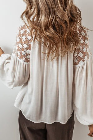 Look At Your Lace Tie Neck Blouse