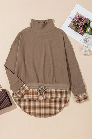 Peek A Boo Plaid Sweatshirt