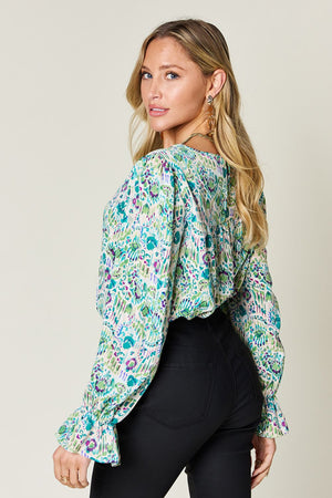 Meet Me At The Gallery Flounce Sleeve Blouse