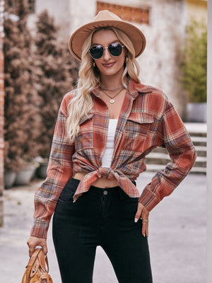 Pumpkin Patches & Plaid Button Down Shirt