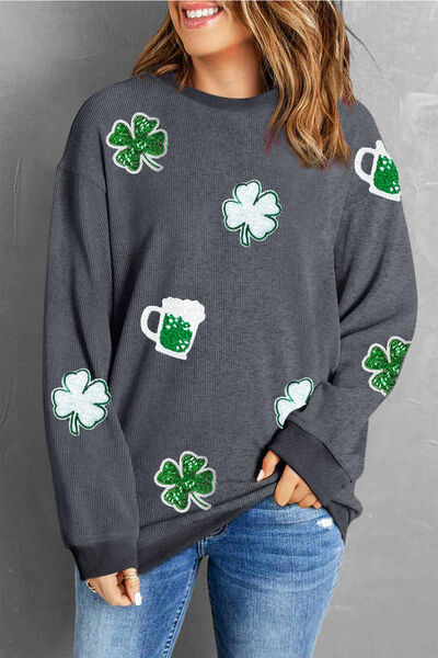 Lucky Clover Sequin Sweatshirt