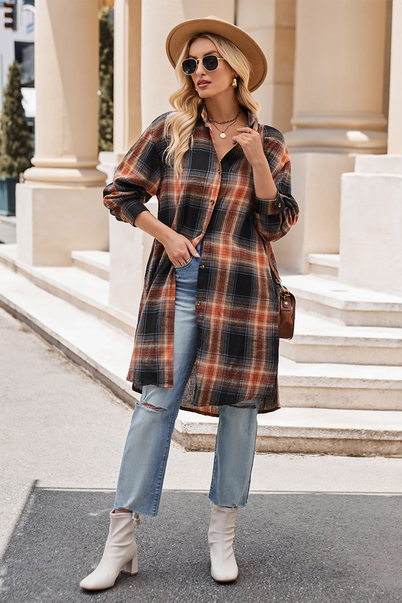 Plaid To Meet You Long Top